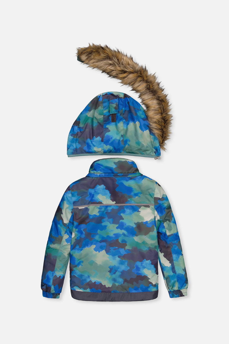 Two Piece Play Snowsuit Blue Camouflage Print With Green Pants - J10PB48_1J055