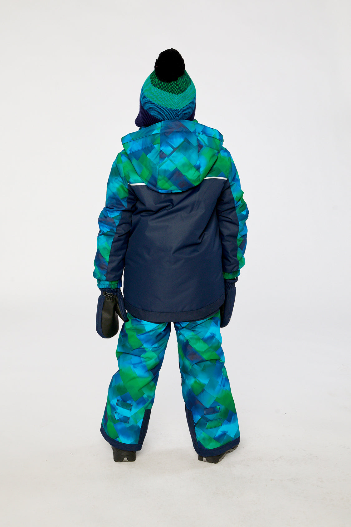 Two Piece Play Snowsuit Blue And Green Checkered Print - J10PB49_04790