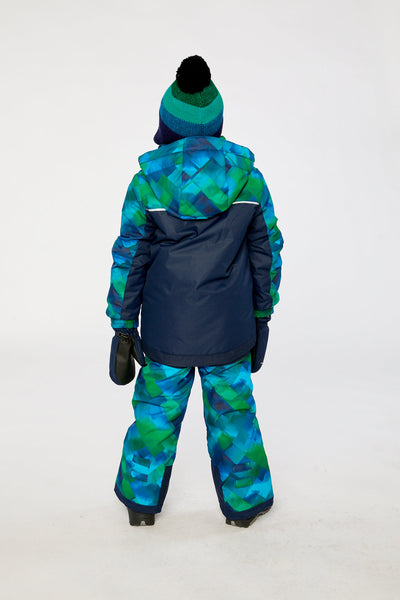 Two Piece Play Snowsuit Blue And Green Checkered Print - J10PB49_04790