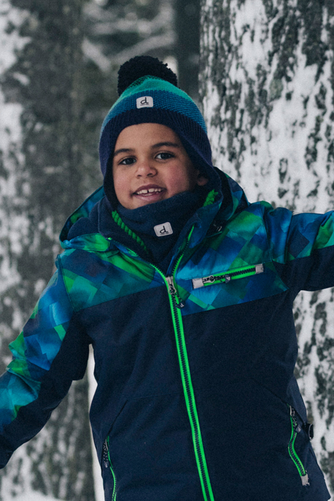 Two Piece Play Snowsuit Blue And Green Checkered Print - J10PB49_04790