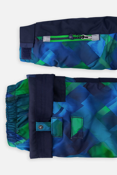 Two Piece Play Snowsuit Blue And Green Checkered Print - J10PB49_04790
