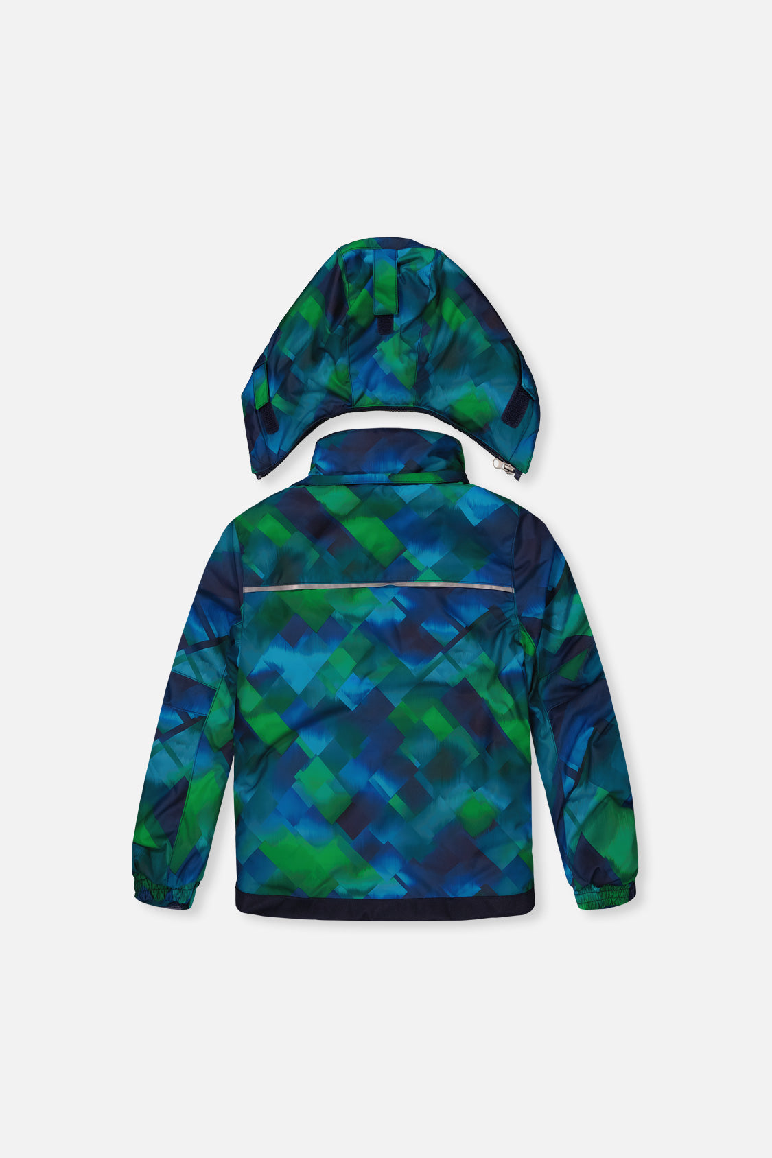 Two Piece Play Snowsuit Blue And Green Checkered Print With Navy Pants - J10PB49_1J053