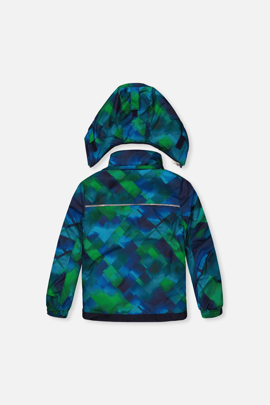 Two Piece Play Snowsuit Blue And Green Checkered Print With Navy Pants - J10PB49_1J053