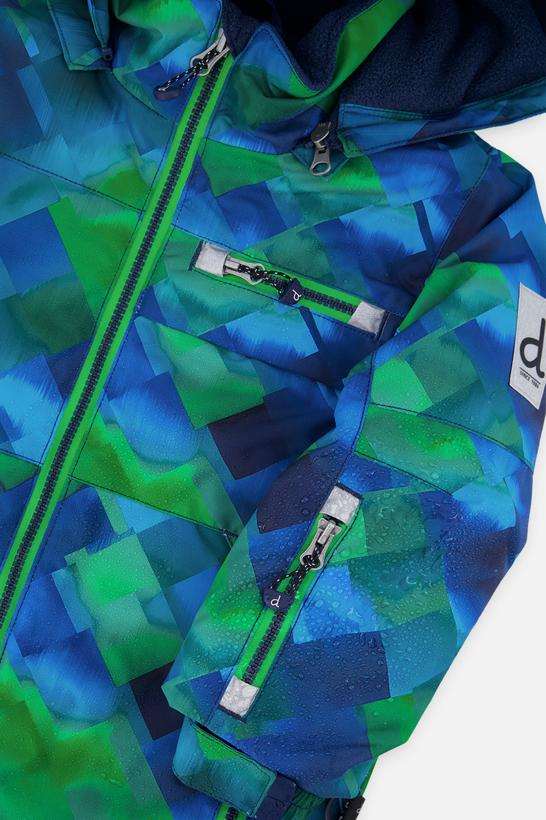 Two Piece Play Snowsuit Blue And Green Checkered Print With Navy Pants - J10PB49_1J053