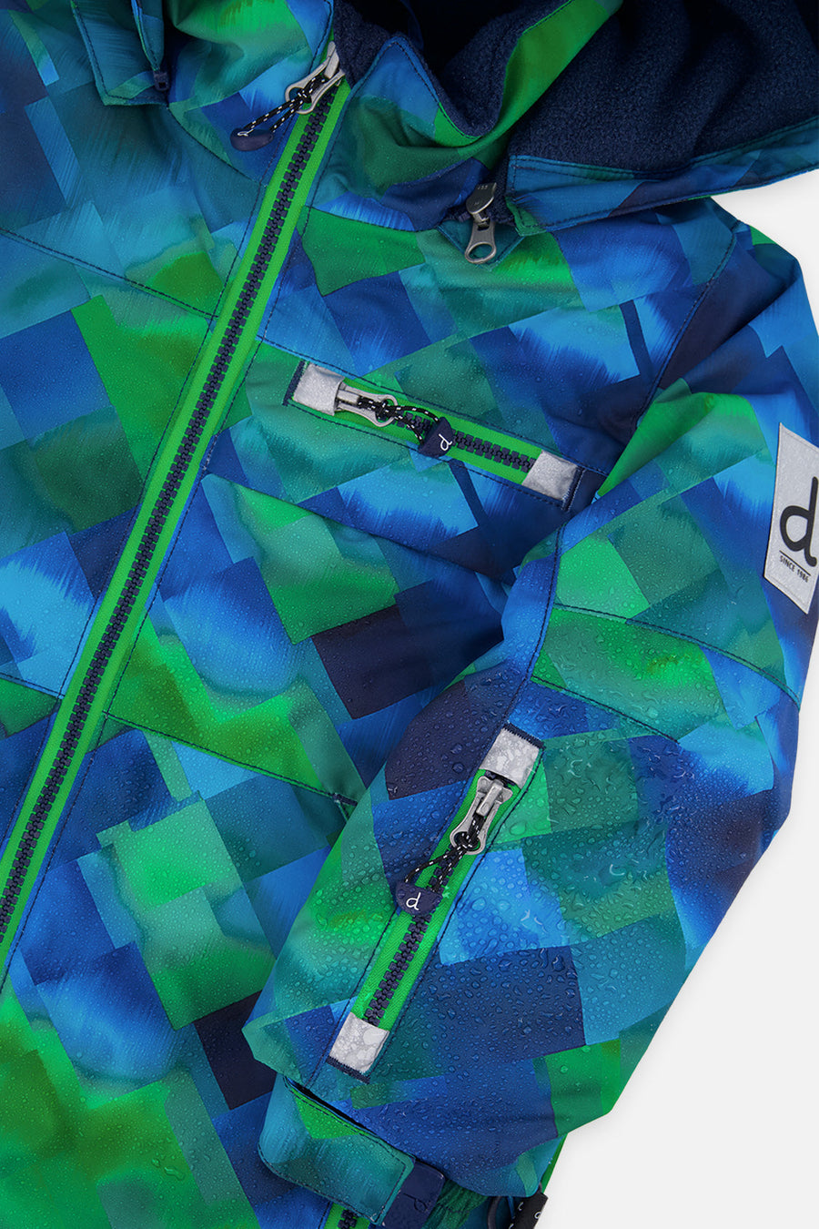 Two Piece Play Snowsuit Blue And Green Checkered Print With Navy Pants - J10PB49_1J053
