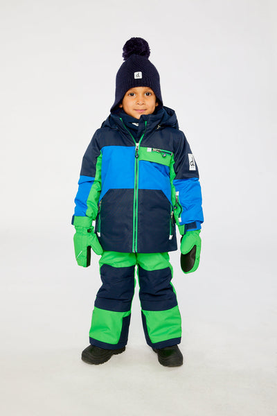 Two Piece Play Snowsuit Royal Blue And Green Colorblock - J10PB50_04690