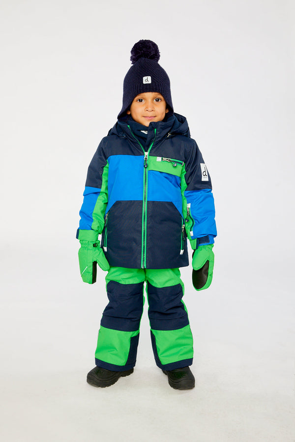 Two Piece Play Snowsuit Royal Blue And Green Colorblock - J10PB50_04690