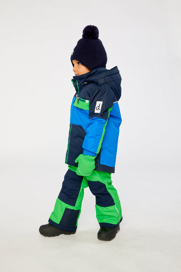 Two Piece Play Snowsuit Royal Blue And Green Colorblock - J10PB50_04690
