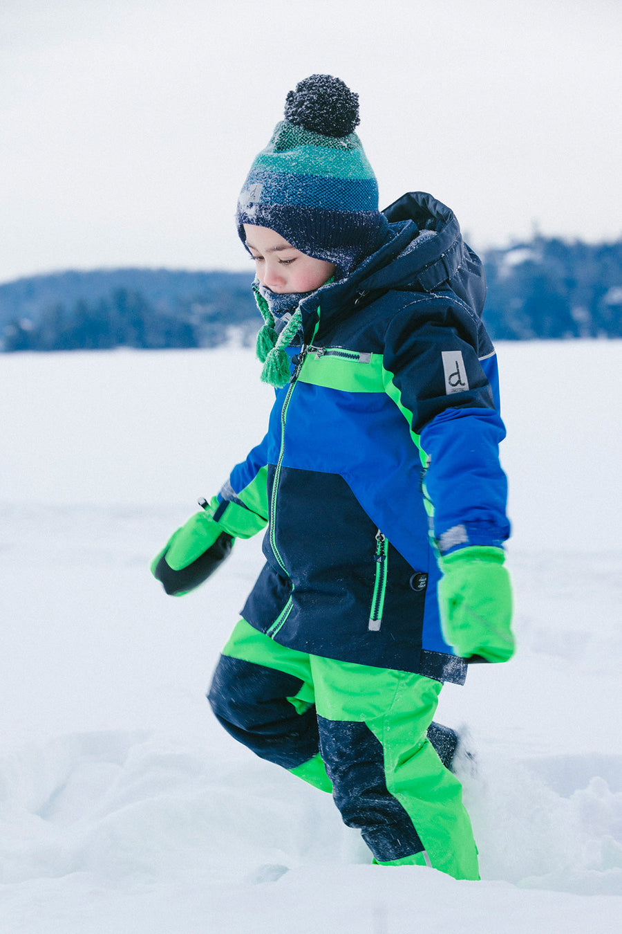 Two Piece Play Snowsuit Royal Blue And Green Colorblock - J10PB50_04690