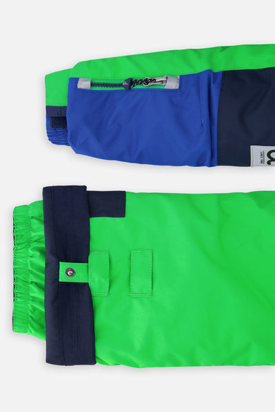 Two Piece Play Snowsuit Royal Blue And Green Colorblock - J10PB50_04690