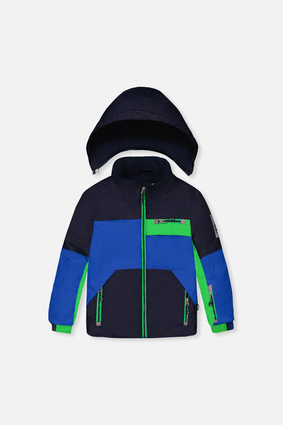Two Piece Play Snowsuit Royal Blue And Green Colorblock - J10PB50_04690