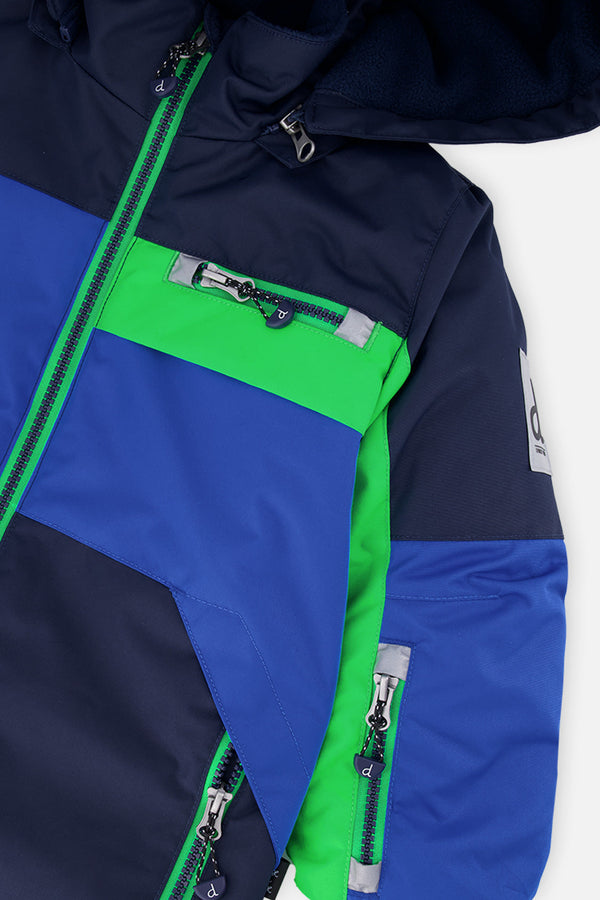 Two Piece Play Snowsuit Royal Blue And Green Colorblock - J10PB50_04690