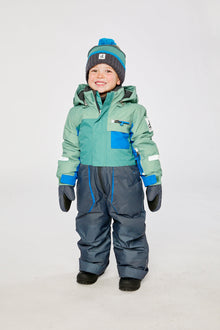 Kids One Piece Play Snowsuit Sage Green And Grey - J10PB73_04930