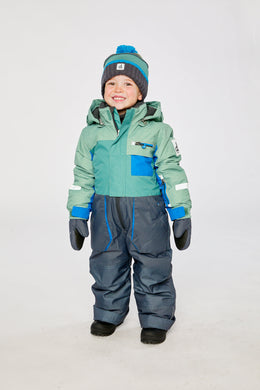 Kids One Piece Play Snowsuit Sage Green And Grey - J10PB73_04930