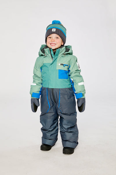Kids One Piece Play Snowsuit Sage Green And Grey - J10PB73_04930