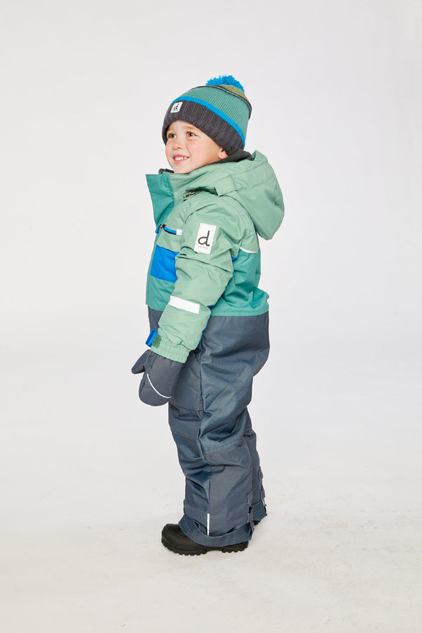 Kids One Piece Play Snowsuit Sage Green And Grey - J10PB73_04930