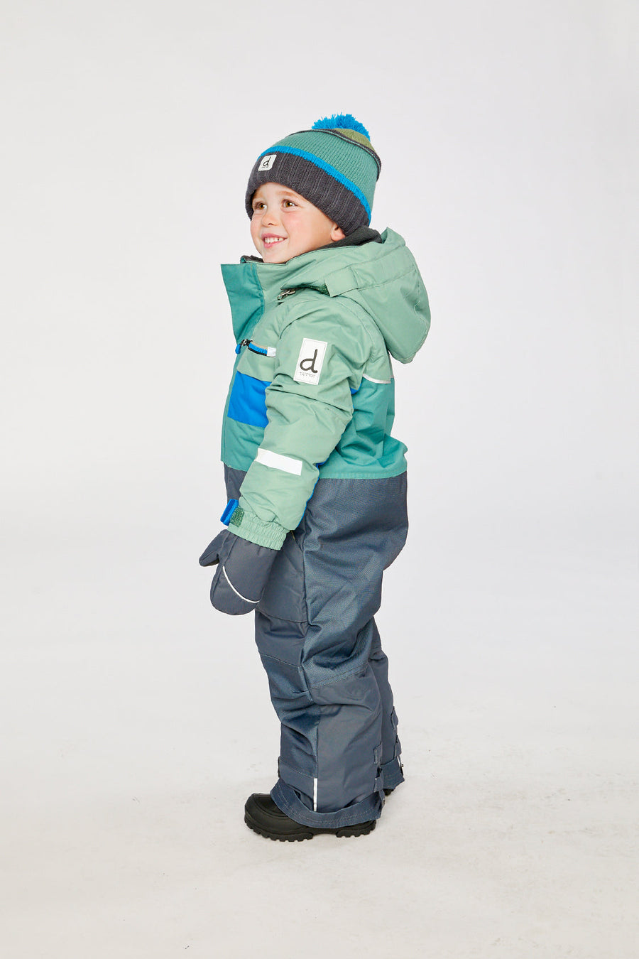 Kids One Piece Play Snowsuit Sage Green And Grey - J10PB73_04930