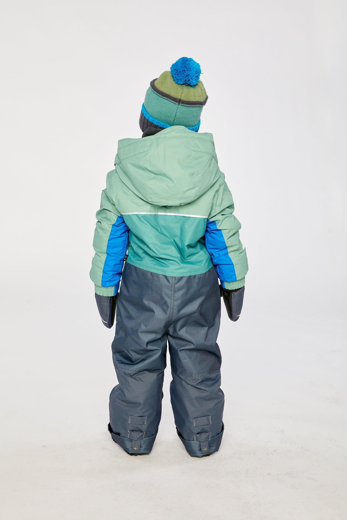 Kids One Piece Play Snowsuit Sage Green And Grey - J10PB73_04930