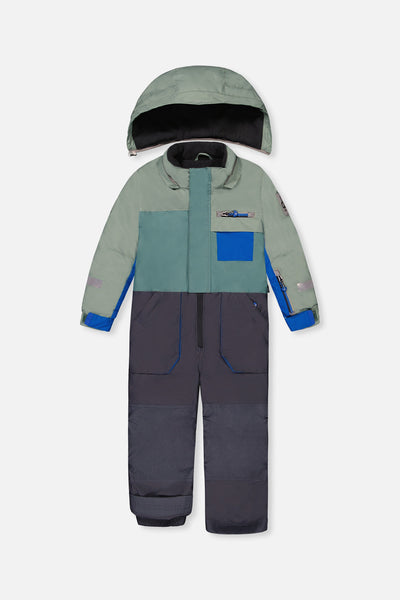 Kids One Piece Play Snowsuit Sage Green And Grey - J10PB73_04930