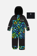 Kids One Piece Play Snowsuit Blue Checkered Print - J10PB73_1J054