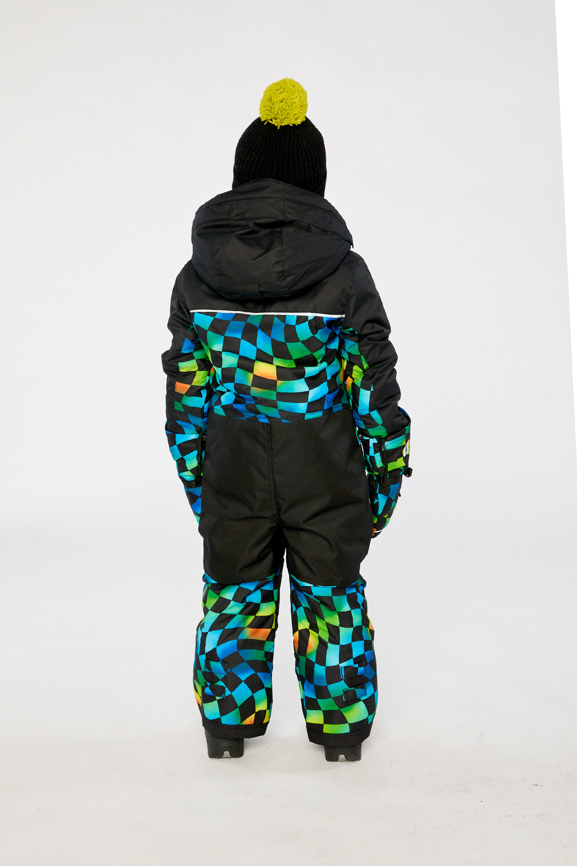 Kids One Piece Play Snowsuit Blue Checkered Print - J10PB73_1J054