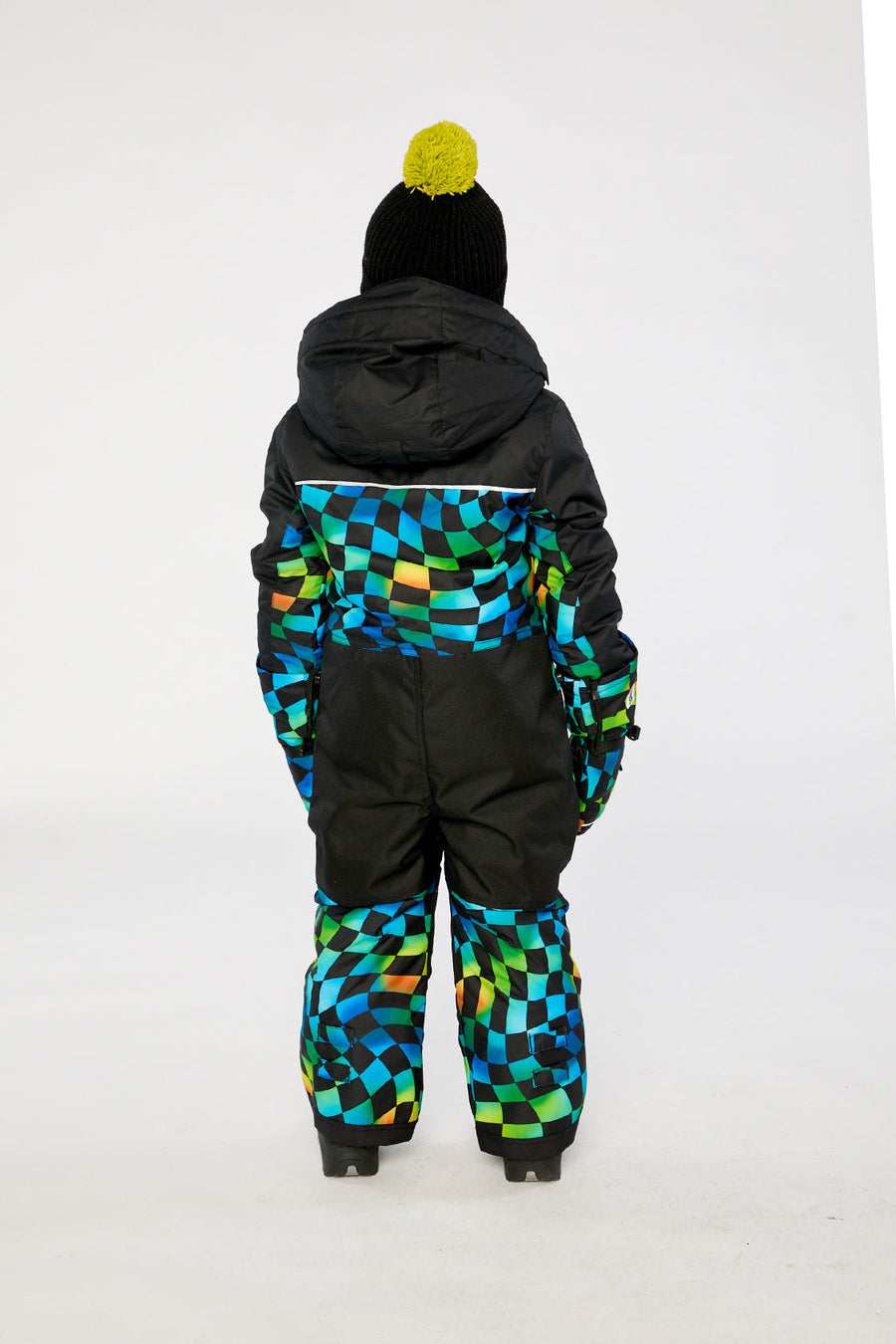 Kids One Piece Play Snowsuit Blue Checkered Print - J10PB73_1J054