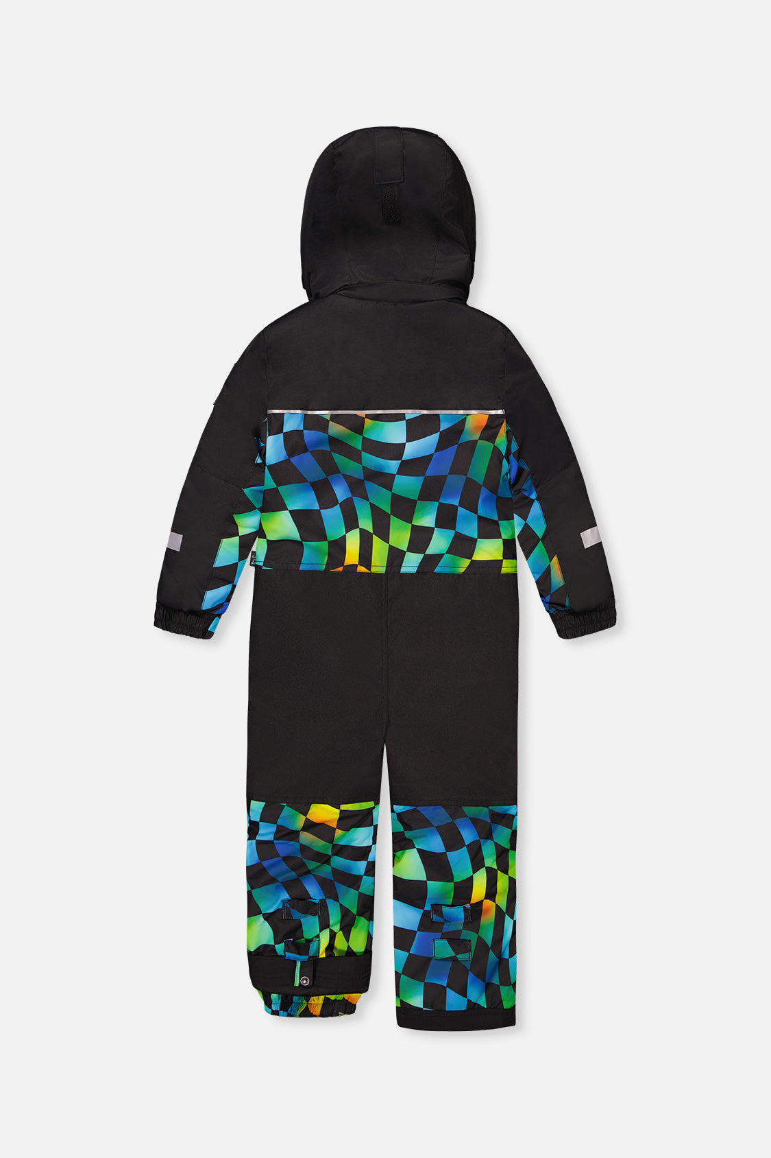Kids One Piece Play Snowsuit Blue Checkered Print - J10PB73_1J054