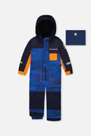 Kids One Piece Play Snowsuit Blue With Black Stripes - J10PB73_1J056