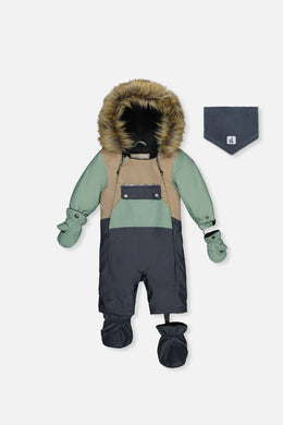 Baby One Piece Snowsuit Adapted For Car Seats Cool Dark Grey - J10PBB75_04930