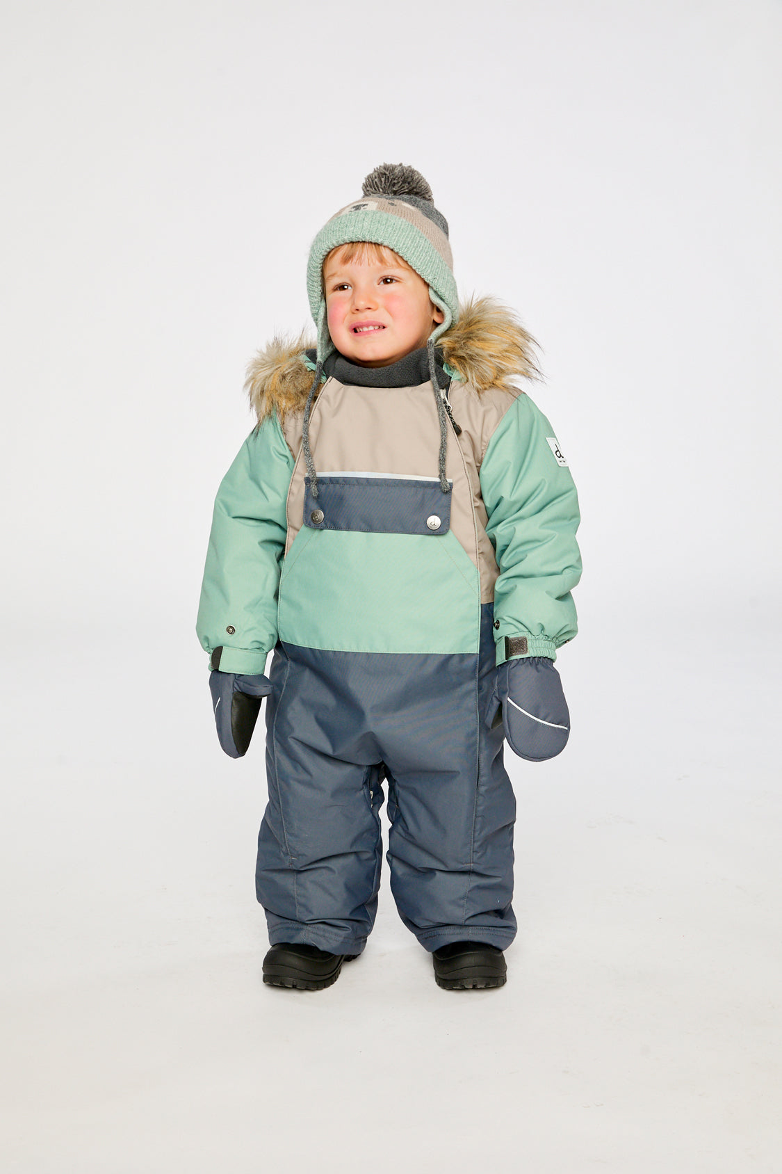 Baby One Piece Snowsuit Adapted For Car Seats Cool Dark Grey - J10PBB75_04930