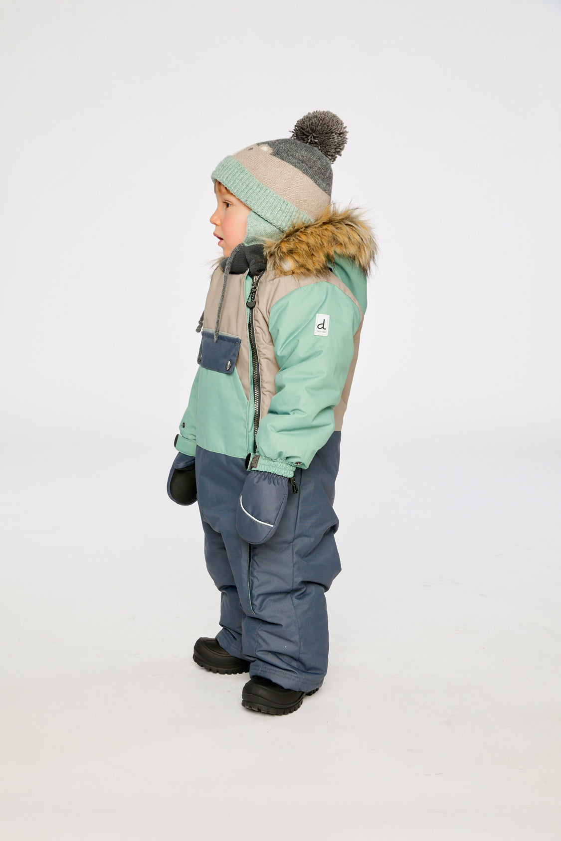 Baby One Piece Snowsuit Adapted For Car Seats Cool Dark Grey - J10PBB75_04930