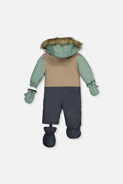 Baby One Piece Snowsuit Adapted For Car Seats Cool Dark Grey - J10PBB75_04930