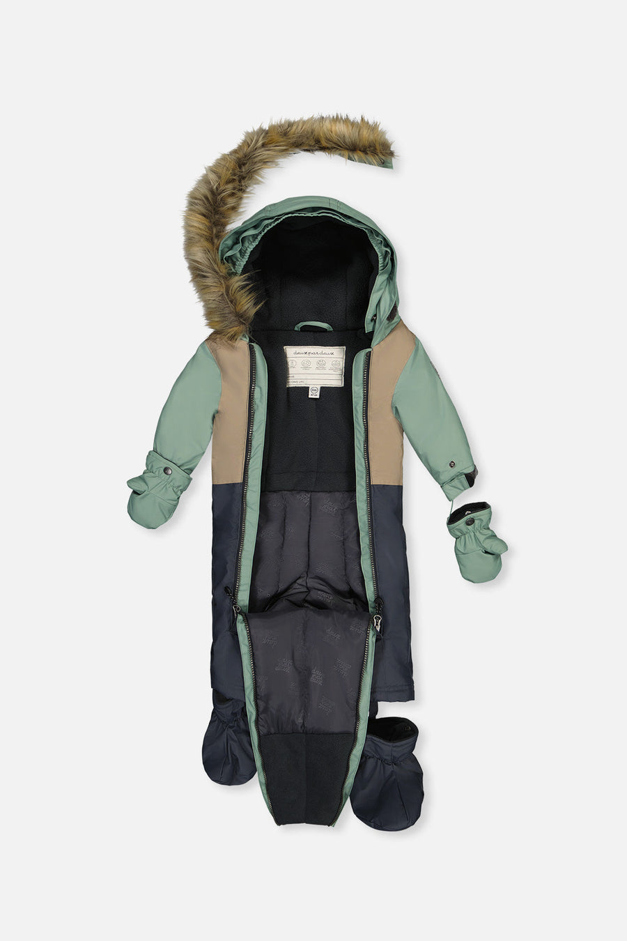 Baby One Piece Snowsuit Adapted For Car Seats Cool Dark Grey - J10PBB75_04930