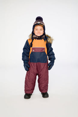 Baby One Piece Snowsuit Adapted For Car Seats Burgundy - J10PBB75_07610