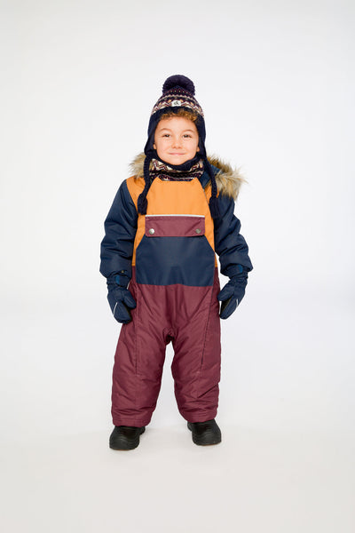 Baby One Piece Snowsuit Adapted For Car Seats Burgundy - J10PBB75_07610