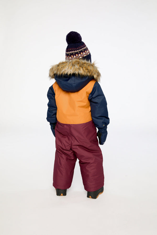 Baby One Piece Snowsuit Adapted For Car Seats Burgundy - J10PBB75_07610