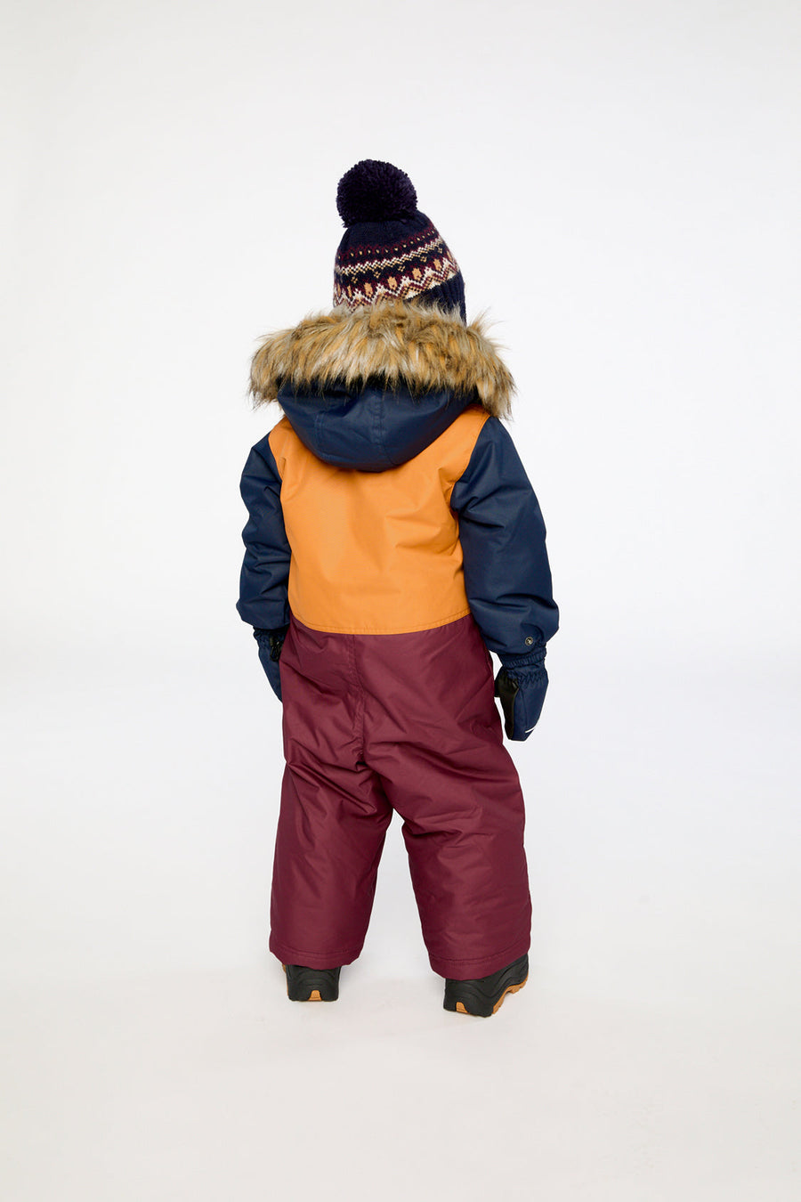 Baby One Piece Snowsuit Adapted For Car Seats Burgundy - J10PBB75_07610