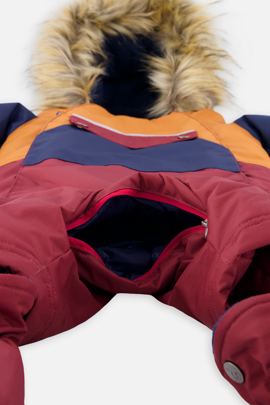 Baby One Piece Snowsuit Adapted For Car Seats Burgundy - J10PBB75_07610