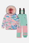 Habit de neige deux pièces PLAY imprimé lines multicolores