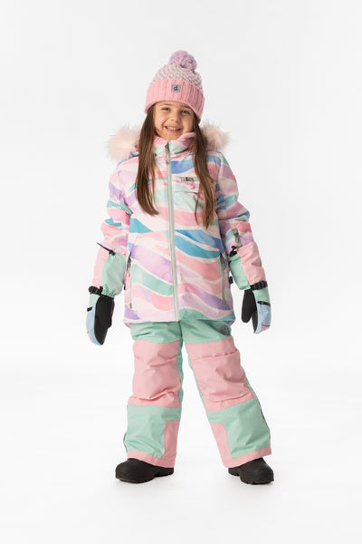 Two Piece Play Snowsuit Multicolored Line Print