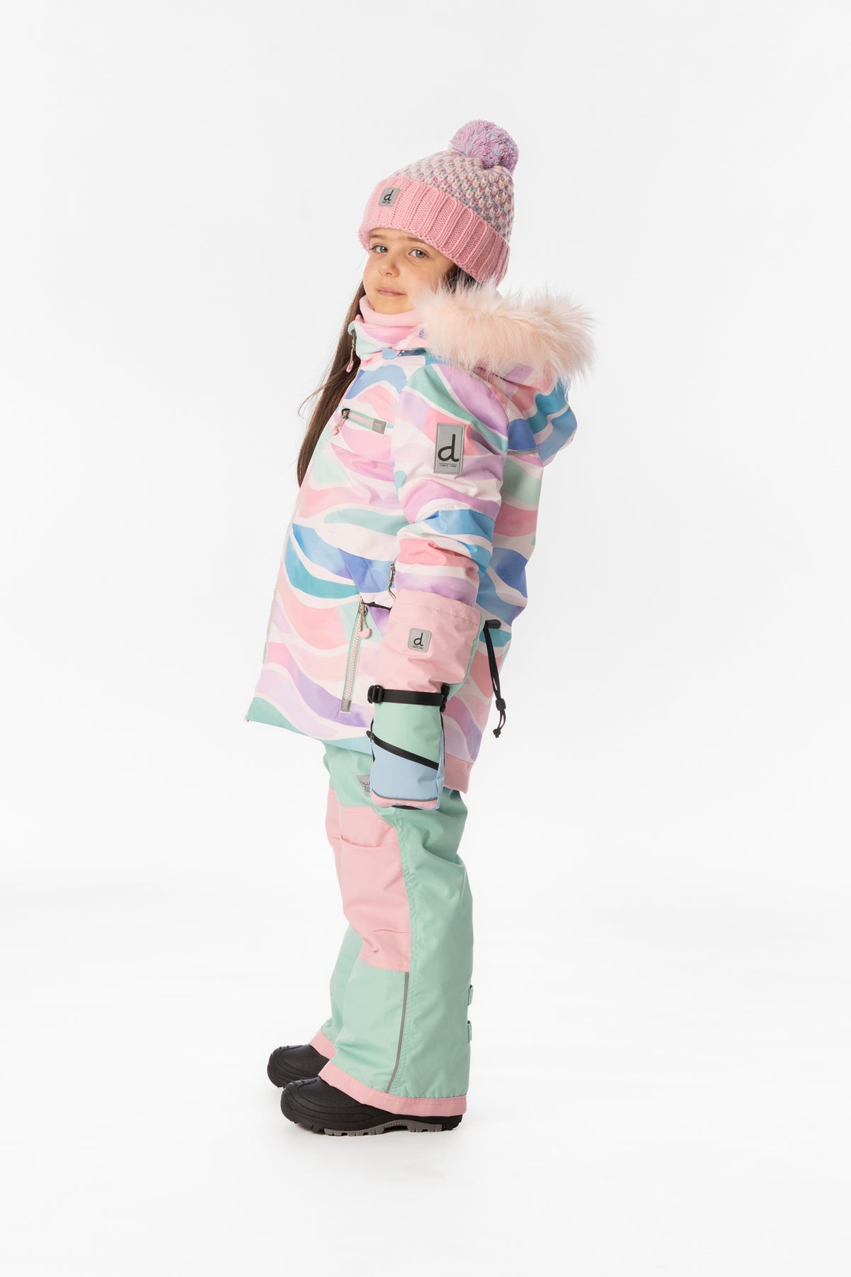 Two Piece Play Snowsuit Multicolored Line Print