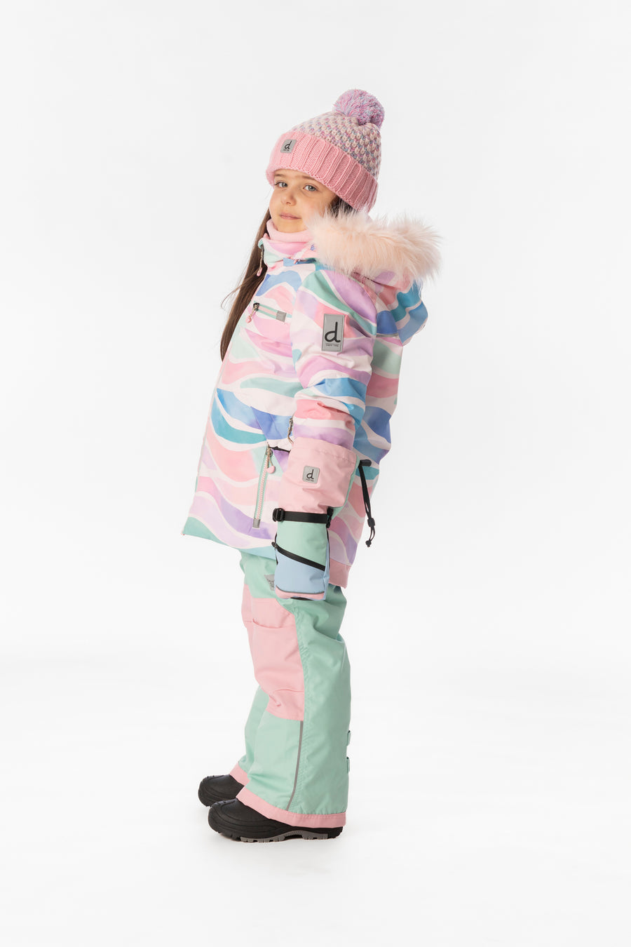 Two Piece Play Snowsuit Multicolored Line Print