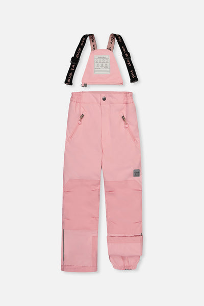 Habit de neige deux pièces PLAY rose imprimé mini fleurs avec pantalon rose