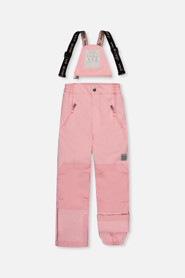 Habit de neige deux pièces PLAY rose imprimé mini fleurs avec pantalon rose