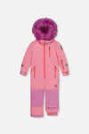 Kids One Piece Play Snowsuit Pink