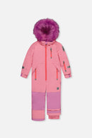 Kids One Piece Play Snowsuit Pink