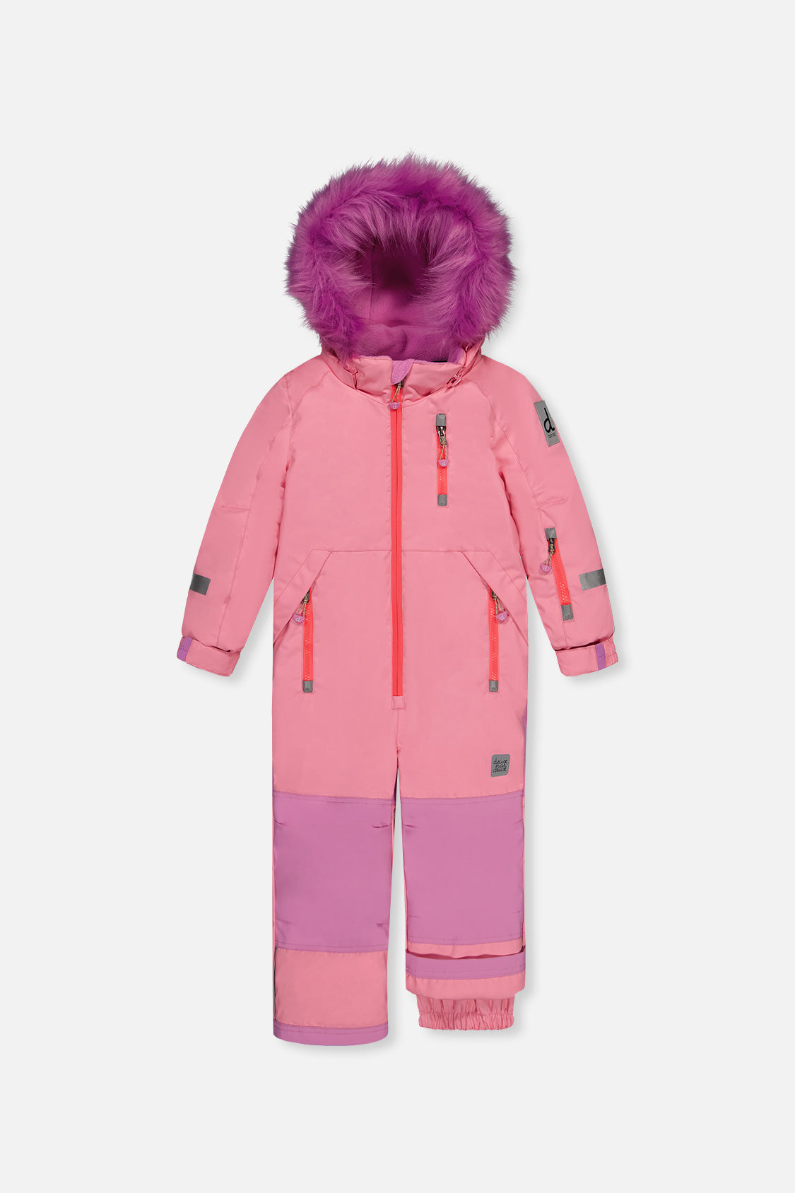 Kids One Piece Play Snowsuit Pink
