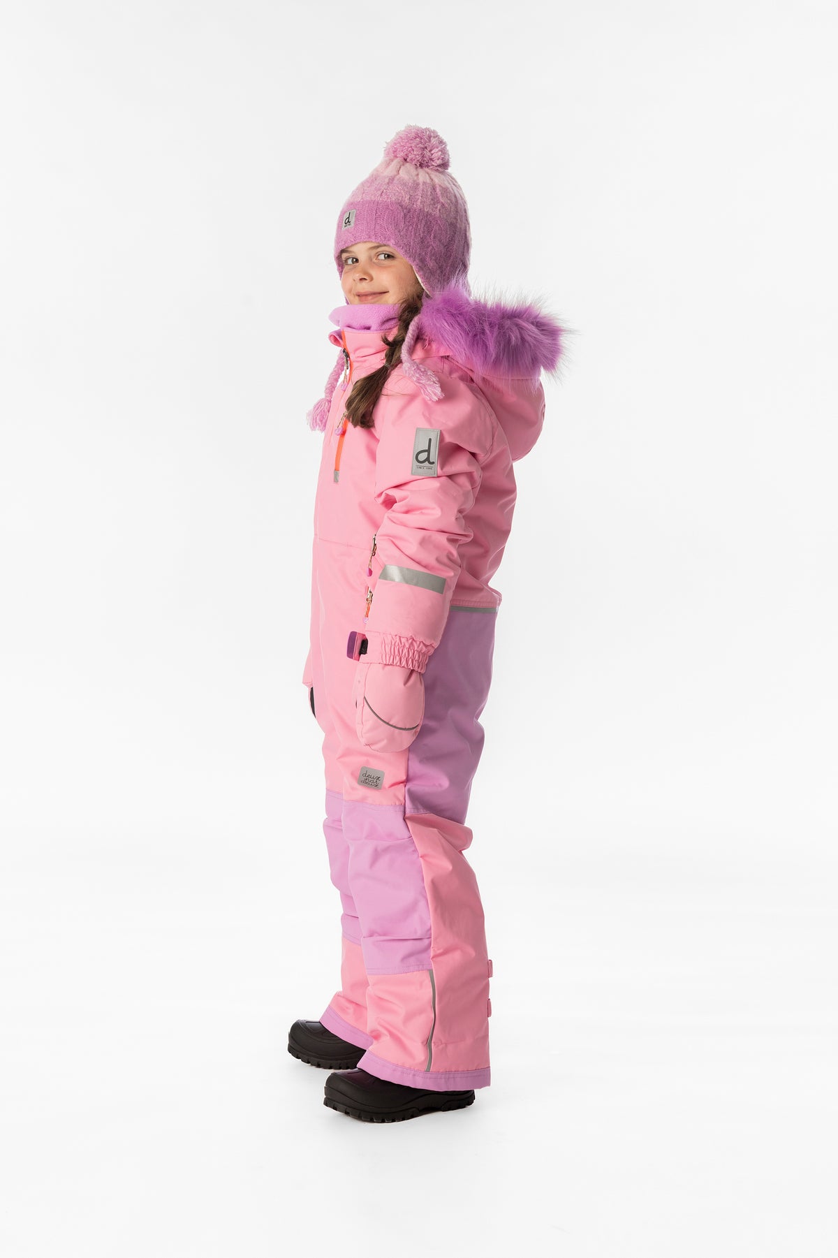 Kids One Piece Play Snowsuit Pink