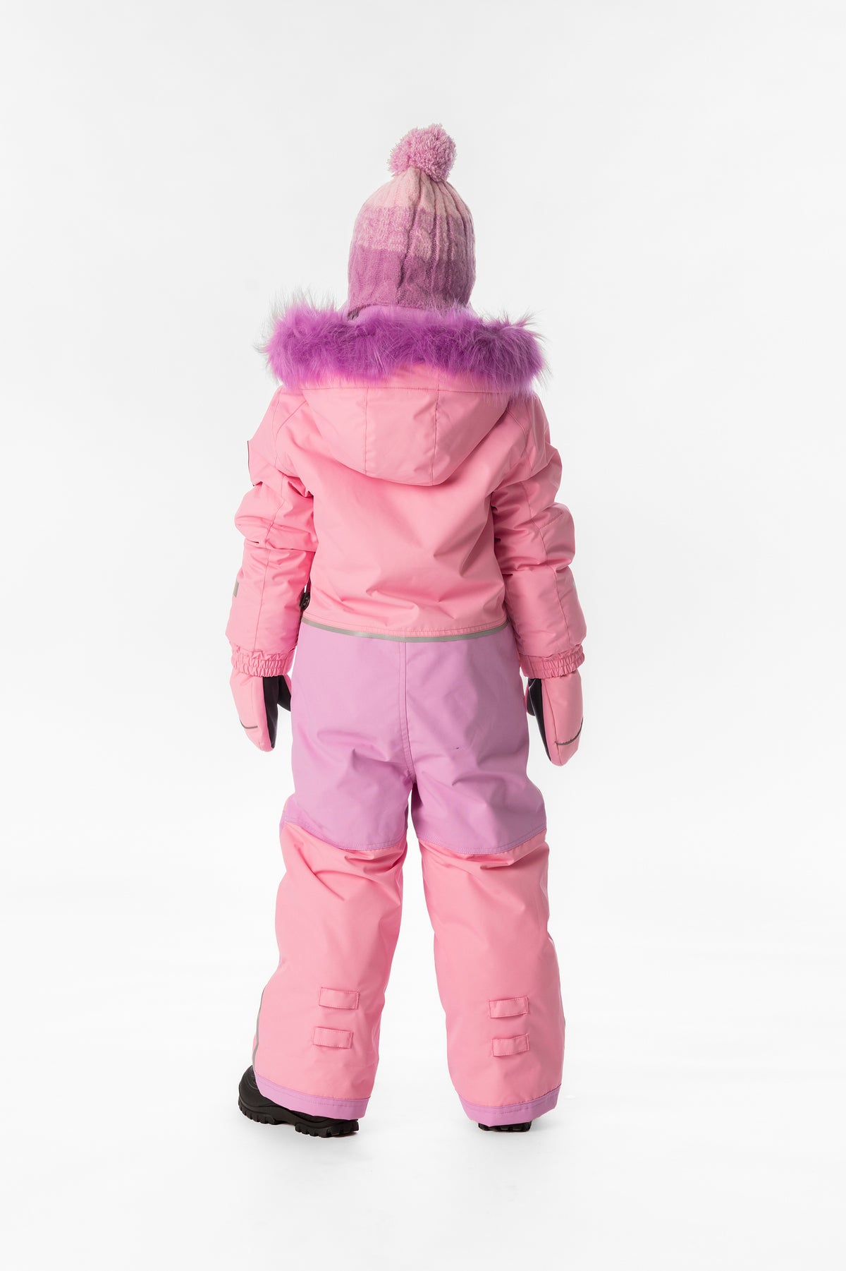 Kids One Piece Play Snowsuit Pink