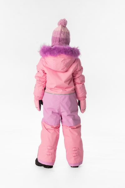 Kids One Piece Play Snowsuit Pink